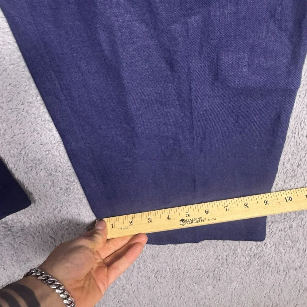 Polo Ralph Lauren Pants Mens 36x32 100% Linen Pleated Cuff Dress Trouser Vintage